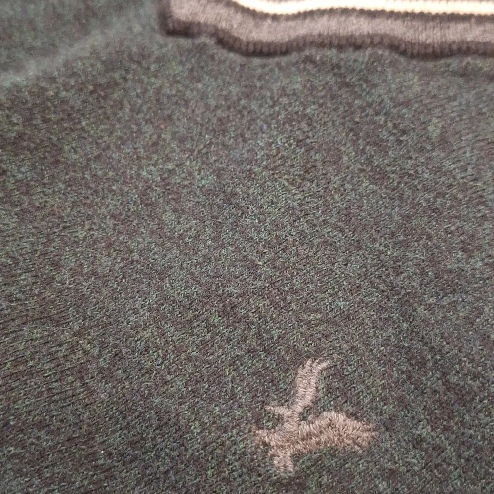 American‎ Eagle Outfitters Men's Dark Green V Neck Sweater Stripe Detail Sz Lg